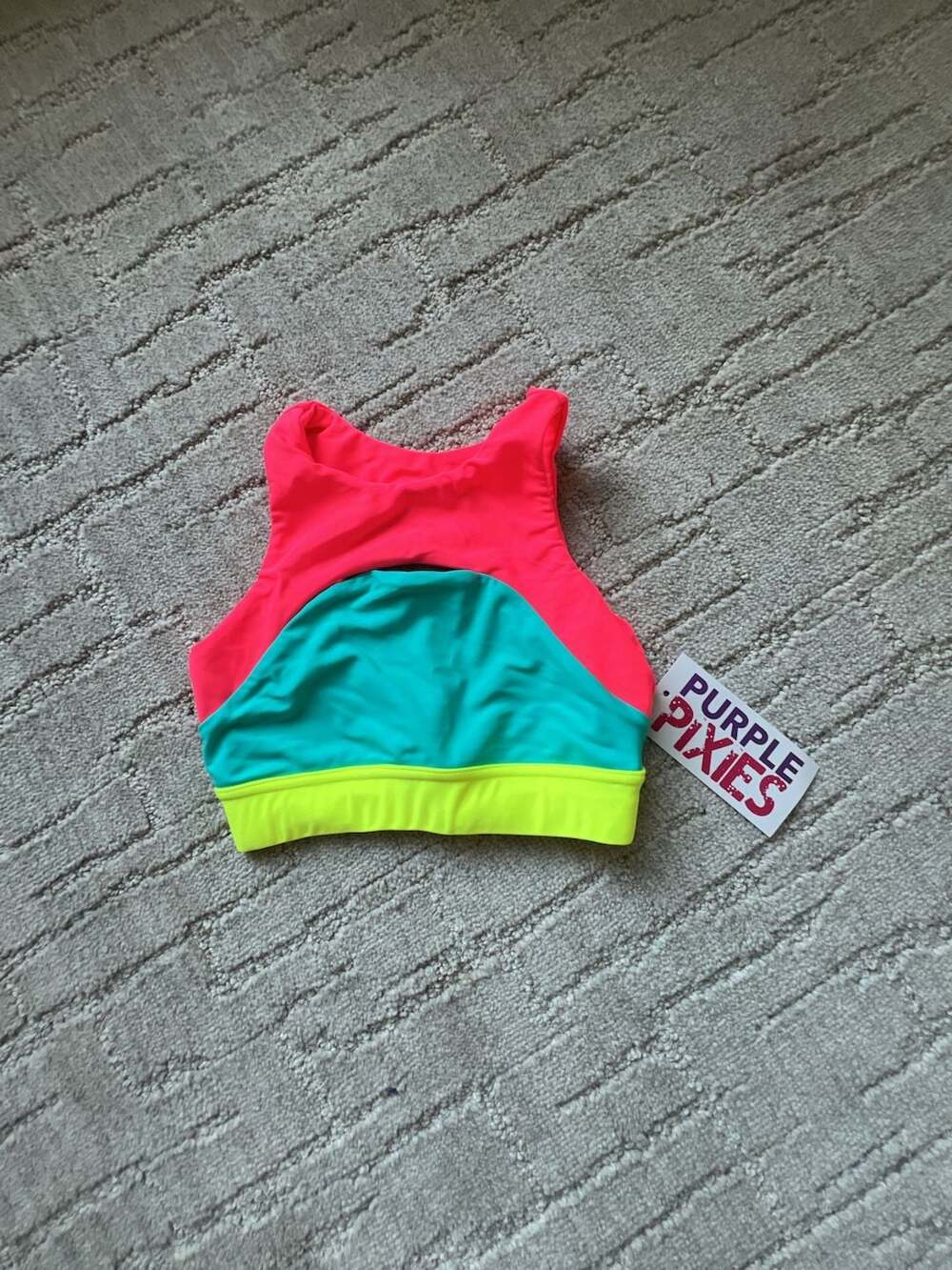 Kids Neon Colorblock Sports Tank Top - Pink, Teal & Yellow